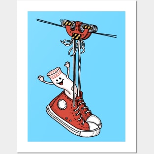 sneakers on wires Posters and Art